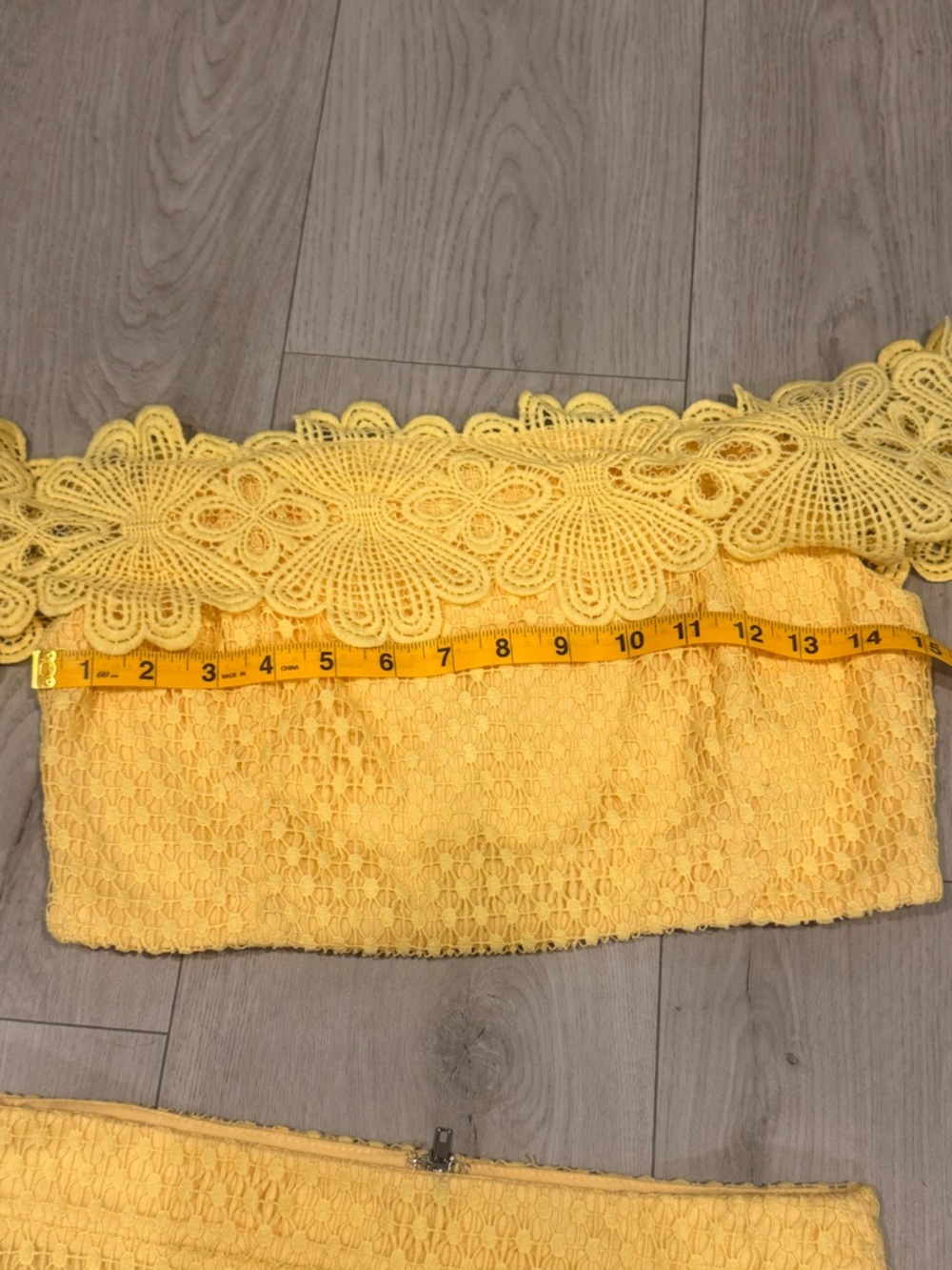 Sthela & Co. Vibrant Yellow Floral Lace 2-Piece Set - Size Small - Picture 5 of 5